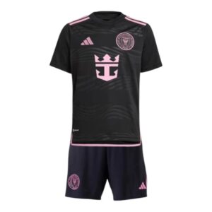 Kit Infantil Inter Miami I 24/25 - Adidas - Preto com detalhes em rosa