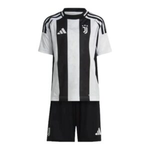 Kit Infantil Juventus I 24/25 - Adidas - Branco e preto