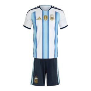 Kit Infantil Seleção Argentina I 26/27 - Adidas - Branco e azul