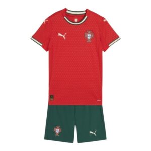 Kit Infantil Seleção Portugal I 25/26 - Puma - Vermelho e verde